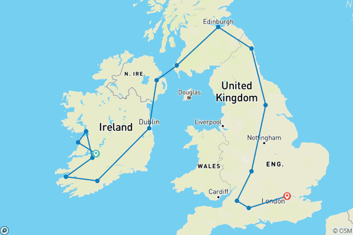 Carte du circuit Du Shannon à la Tamise