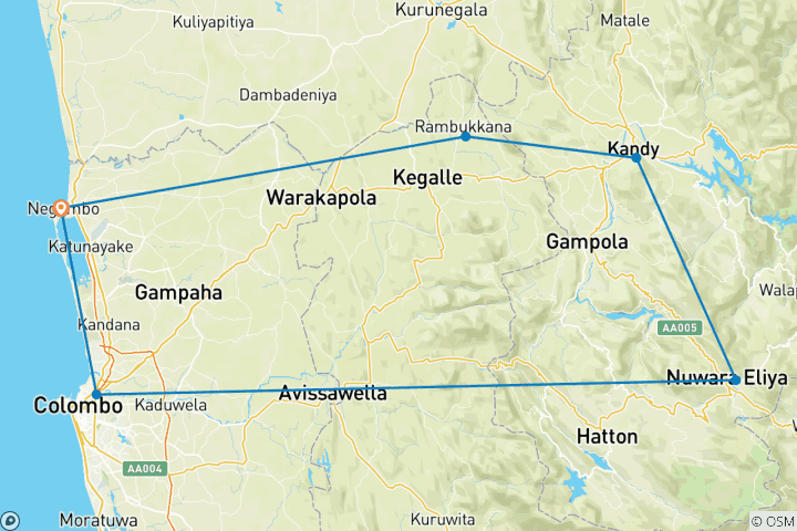 Carte du circuit Piste du Ramayana - 5 jours