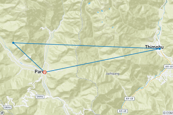 Map of Discover Bhutan in 4 Days