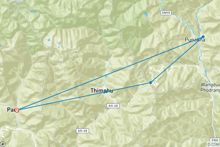 Map of Glimpse of Bhutan