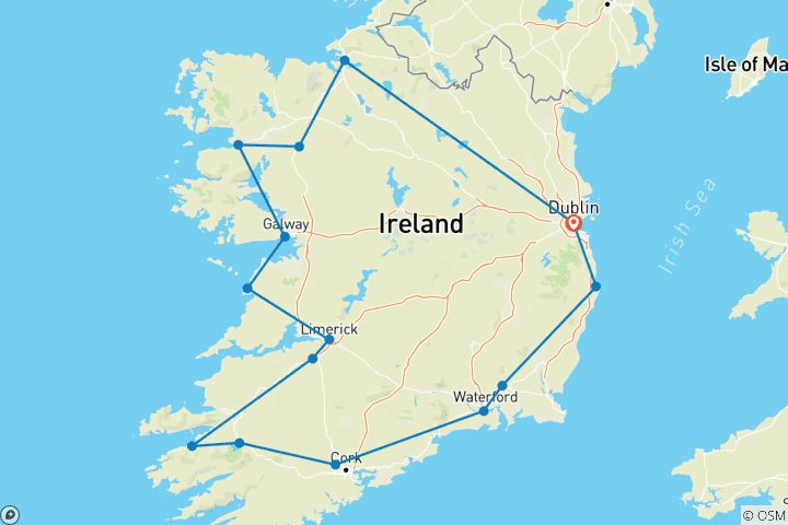 Map of Best of Ireland (10 Days)