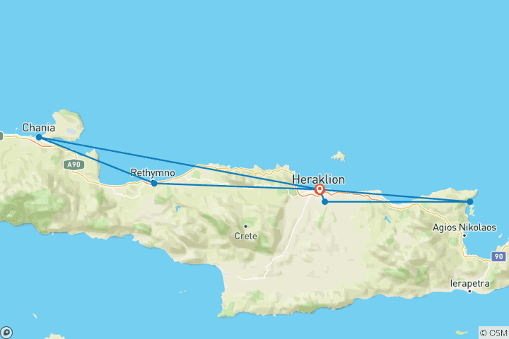 Carte du circuit Explorer la Crète