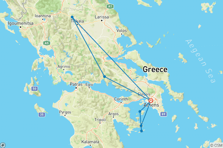 Mapa de Soñar con la Grecia clásica