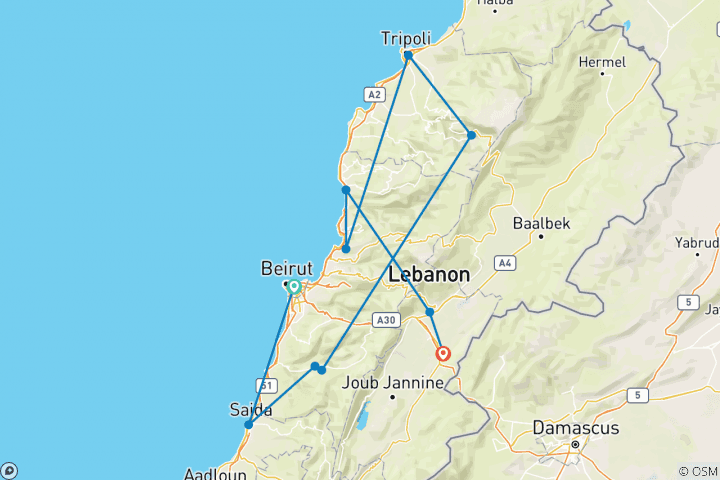 Carte du circuit Terre des Phéniciens