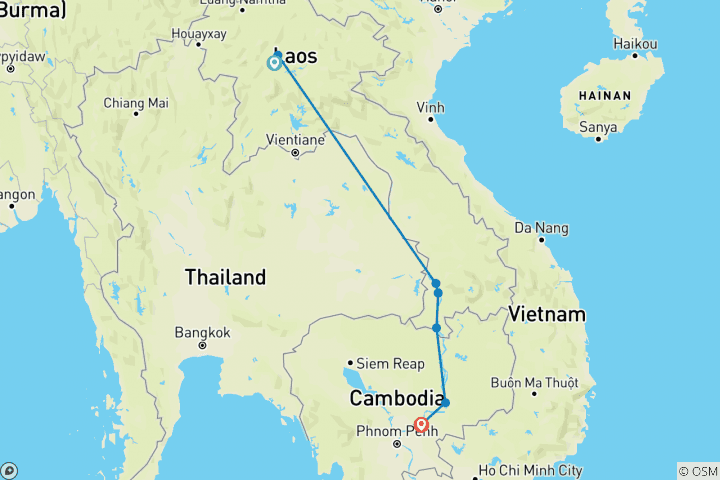 Mapa de Descubridor de Laos y Camboya