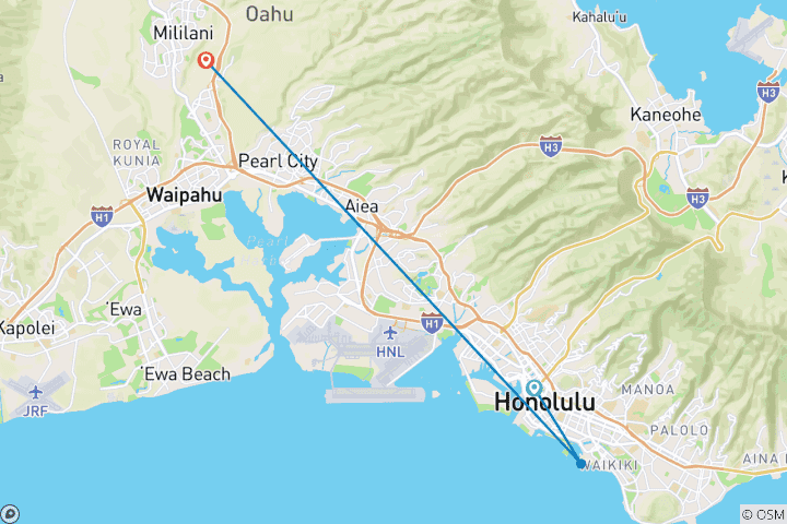 Carte du circuit Honolulu, Hawaii Fun & Sun 40's - 50's and 60s+ Singles Vacations