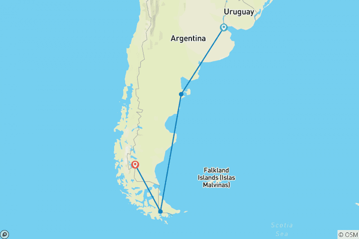 Map of Visiting Patagonia Tour