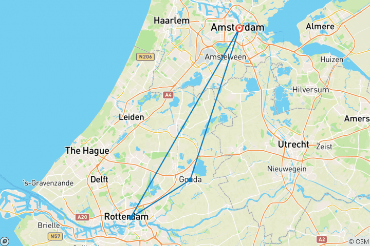 Kaart van Door het authentieke Nederland - een cruise van haven tot haven