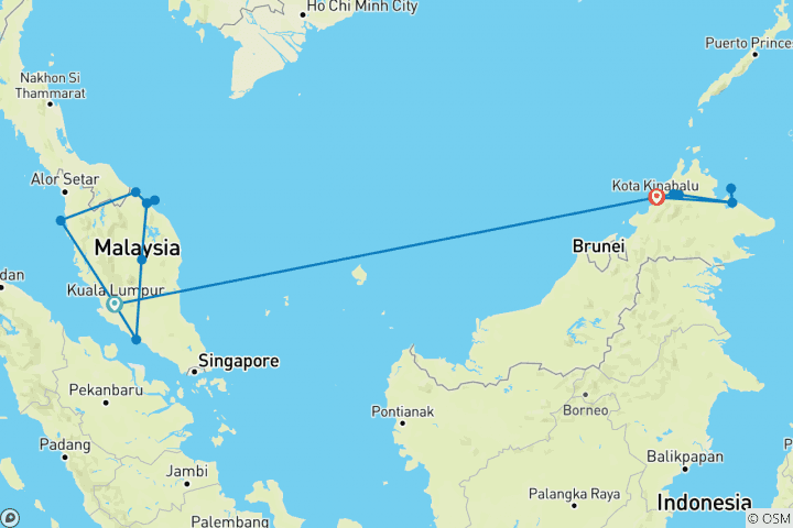 Carte du circuit L'aventure ultime en Malaisie