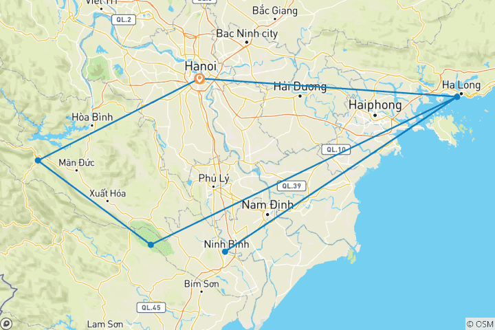 Map of Cycle Northern Vietnam