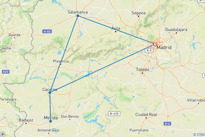 Carte du circuit Estrémadure classique, autotour