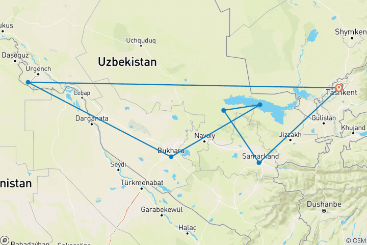 Map of Uzbekistan Adventure
