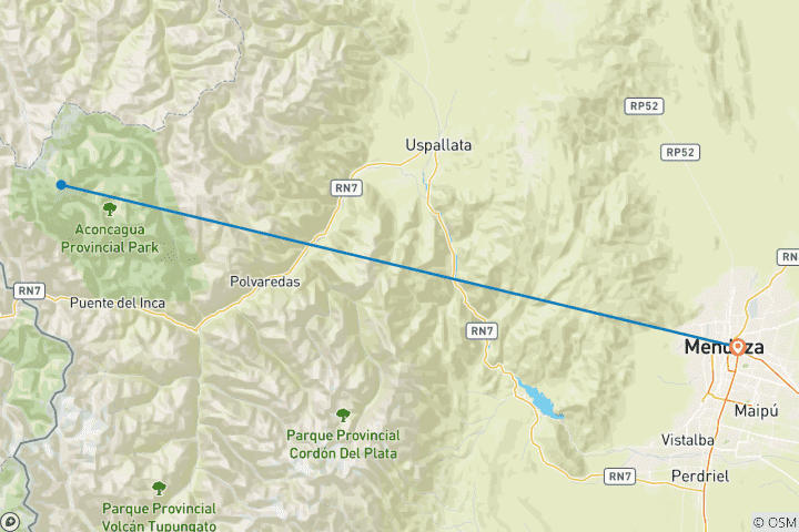 Carte du circuit La paroi sud de l'Aconcagua : Trekking jusqu'à la Plaza Francia