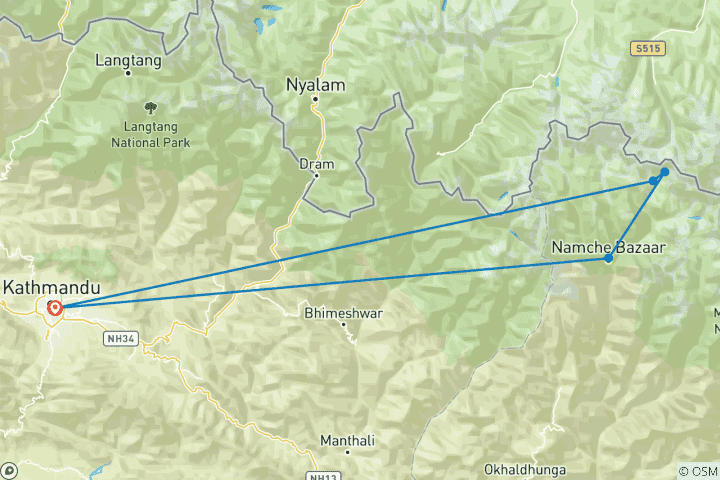 Map of Everest Helicopter Tour with Breakfast - Guaranteed Kalapatthar Landed