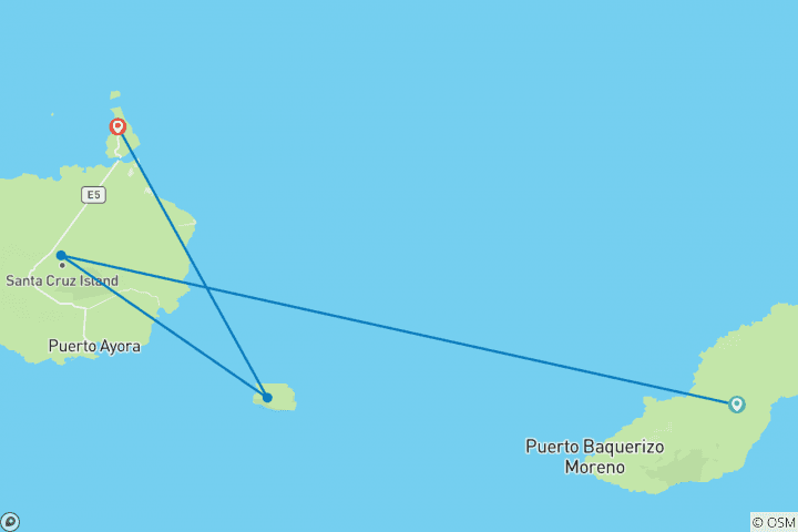 Carte du circuit Expédition de 6 jours aux Galápagos (classe touriste)