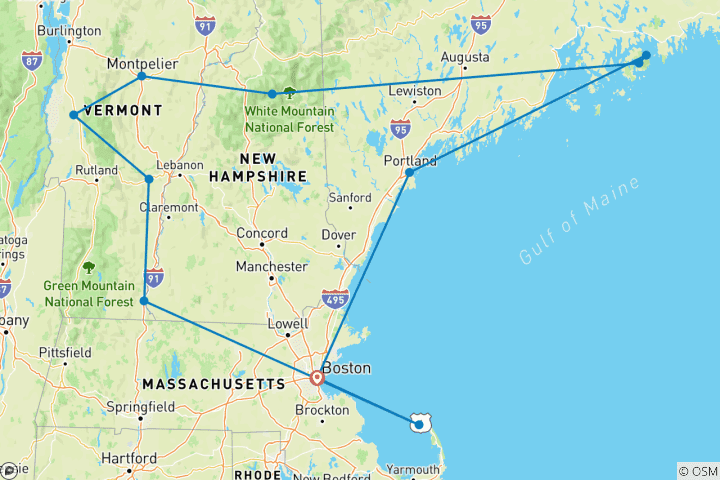 Map of Classic New England