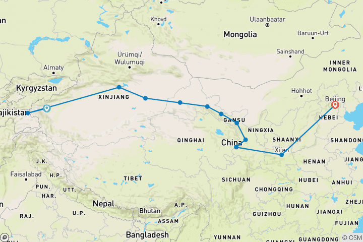 Map of Following Marco Polo