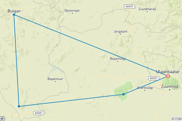 Map of Essence of Mongolia - 3 Days