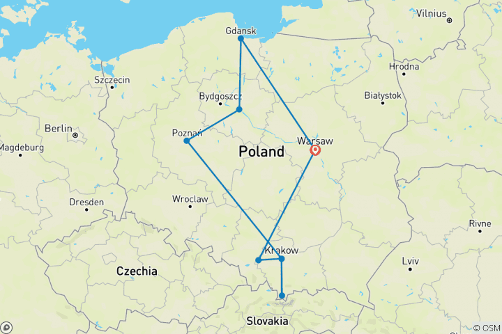 Carte du circuit Portrait de la Pologne 2024