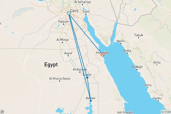 Kaart van Van piramides naar het paradijs: 11 dagen tijdloos Egypte