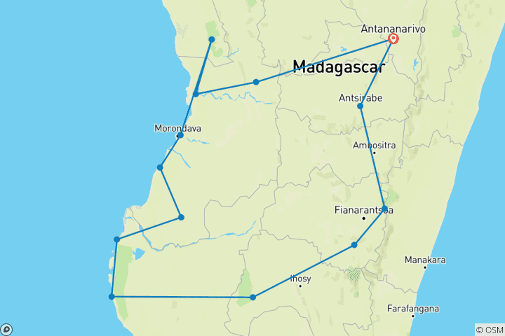 Map of Malagasy coral reef heart trip