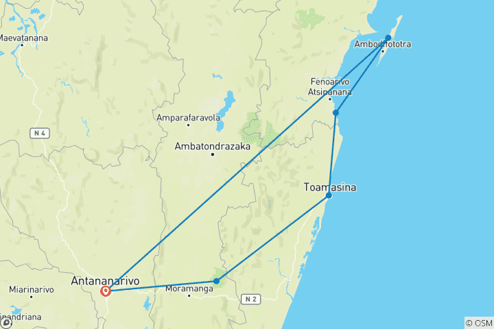 Map of Madagascar Eastern treasure
