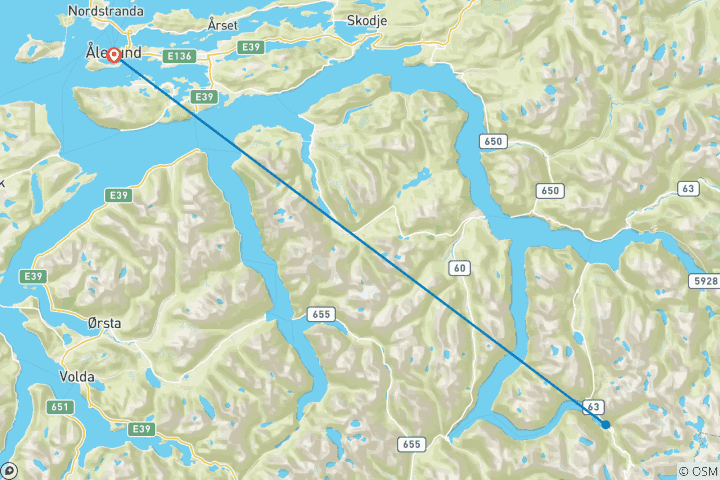 Map of 4 days in charming Alesund