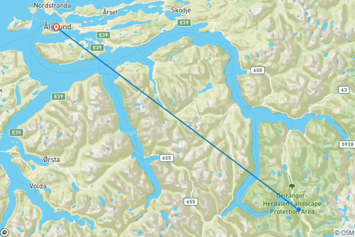 Map of 4 days in charming Alesund