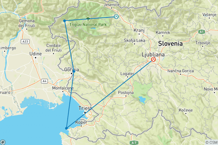 Carte du circuit Atelier de photographie en Slovénie