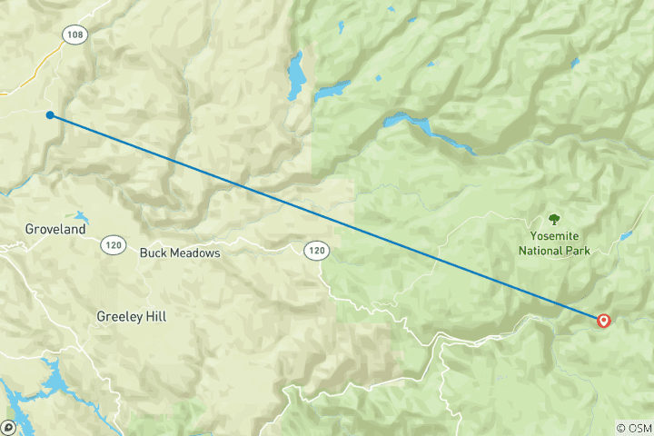 Map of Best of Yosemite Tour