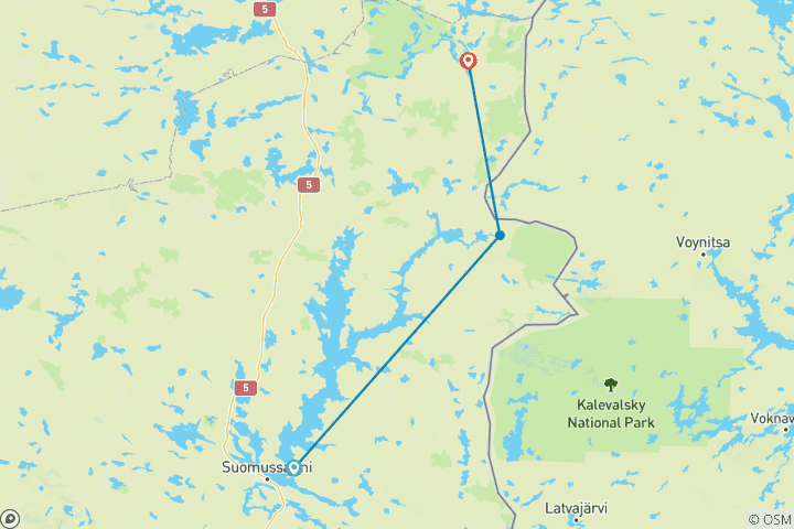 Map of Kalevala Ski Tour