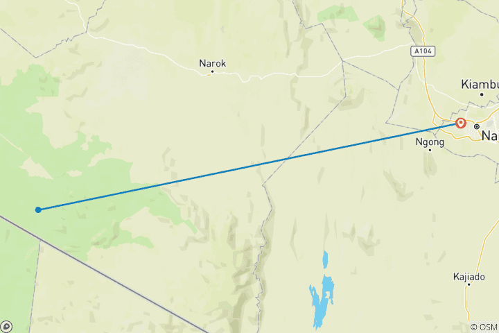 Mapa de Safari de lujo de 4 días por el Masai Mara de Kenia