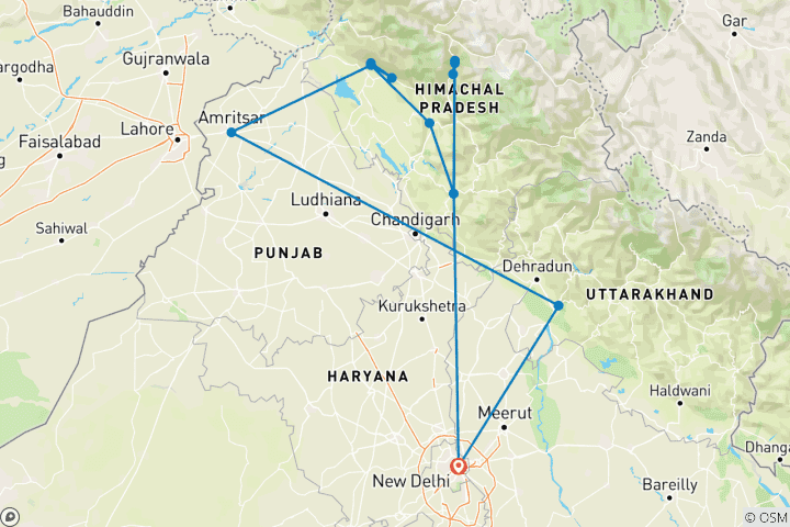 Mapa de Circuito Shimla Dharamshala