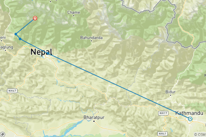 Map of Poon Hill Trek