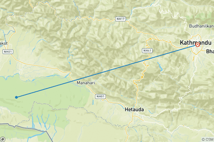 Map of Weekend in Nepal - Chitwan Safari