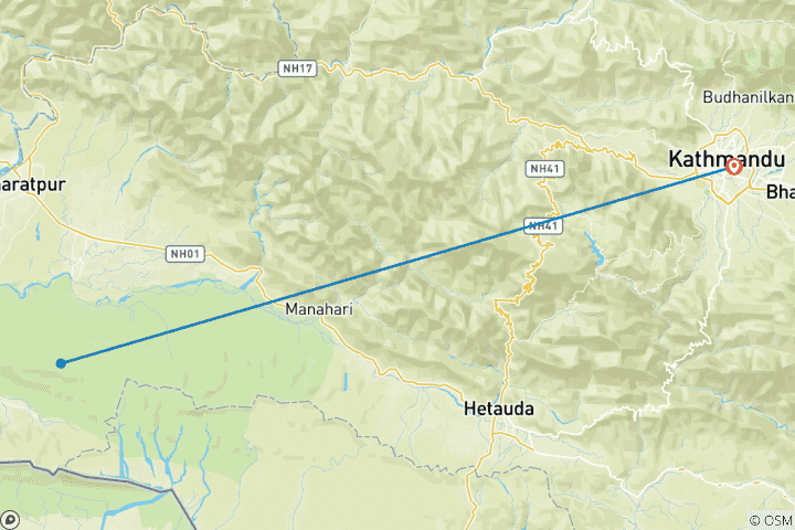 Map of Weekend in Nepal - Chitwan Safari