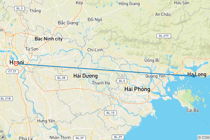 Kaart van Indrukwekkend Hanoi 4 dagen 3 nachten (Hanoi, Halongbay)