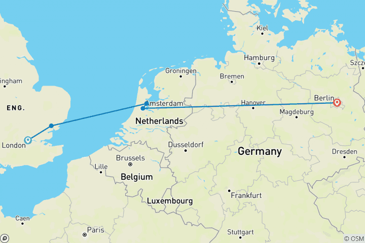 Carte du circuit Fin de la route du Nord à Berlin (5 destinations)