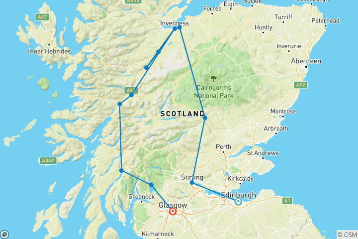 Carte du circuit Écosse