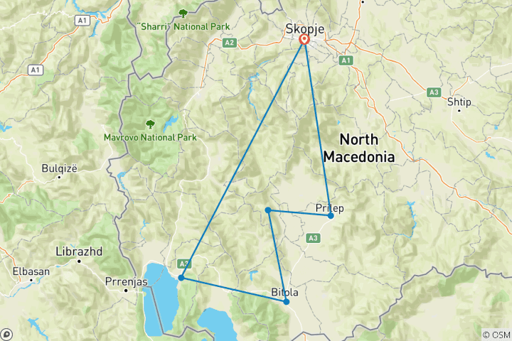 Map of “Heart” of Macedonia Tour