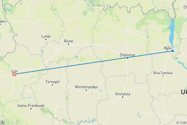 Map of Ukraine Unbreakable. Lviv-Kyiv