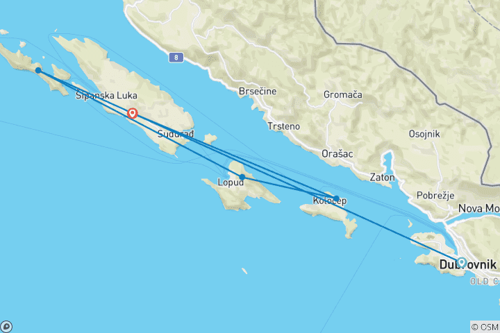 Map of Dubrovnik Islands Multisport