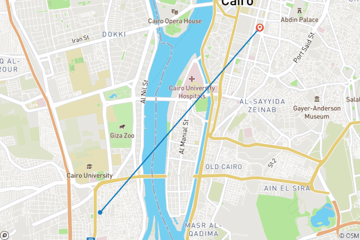 Carte du circuit Best of Egypt, 5 jours dans les profondeurs du Caire avec la vie nocturneet; visite guidée.