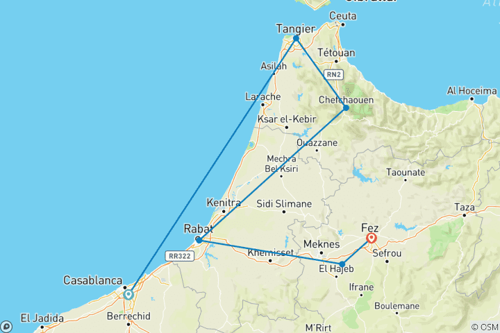 Map of Best of Morocco Discovery Tour from Casablanca