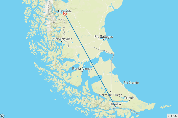 Map of 5 - Days trip in Ushuaia & El Calafate