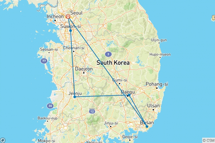 Map of Korea Express