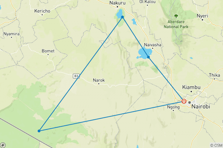 Map of Through the Rift Valley, Sopa Lodges