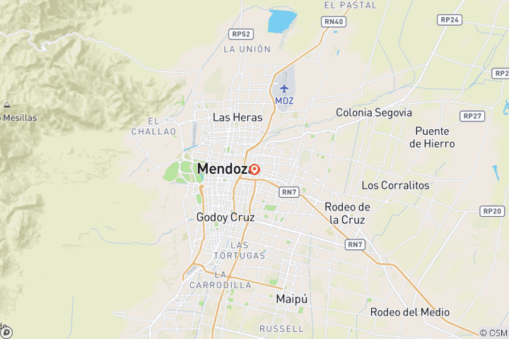 Map of 4-Day Mendoza Tour