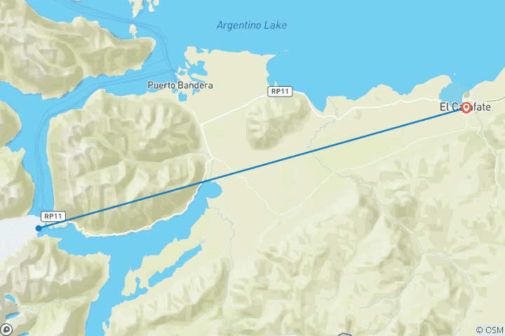 Karte von 4-tägige El Calafate-Tour