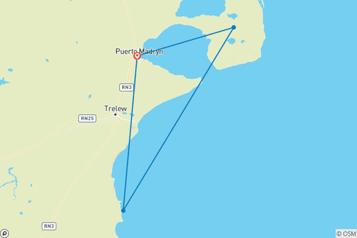 Carte du circuit Circuit de 4 jours à Puerto Madryn